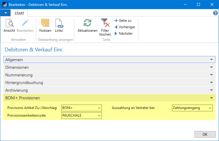 Debitoren & Verkauf Einrichtung