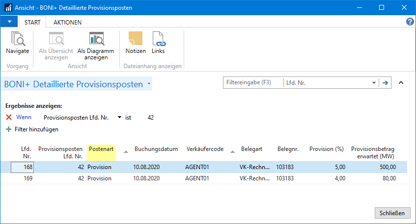 BONI+ Detaillierte Provisionsposten