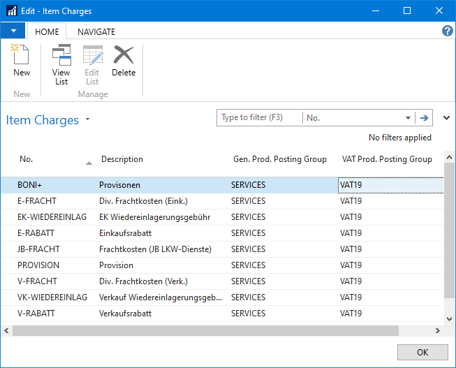 item surcharges/discounts